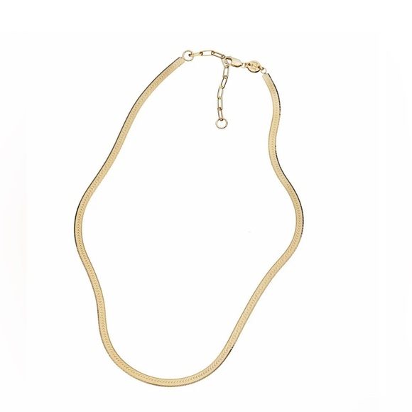 Jennifer Zeuner Jewelry $187 Gold Vermeil Herringbone Karli Chain Necklace - Picture 2 of 2